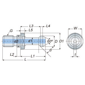 Specifications of MAS 403 Coolant Pull Studs